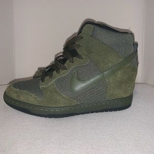 Olive Green Nike Air Force One Wedge Sneakers